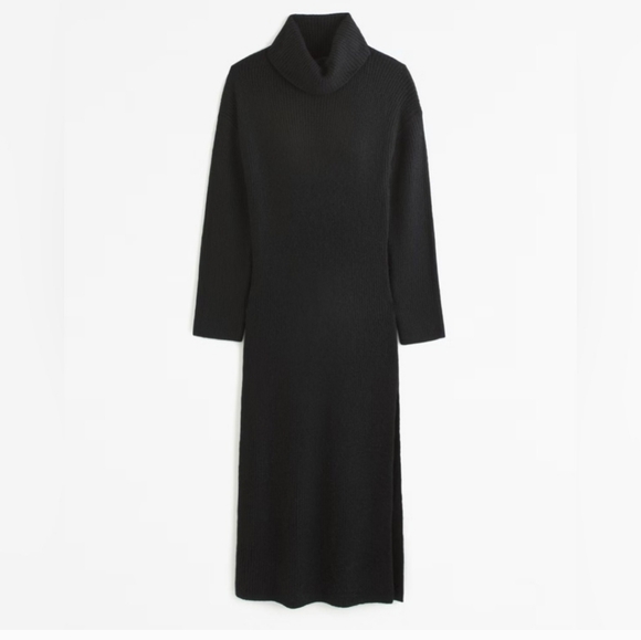 NWT Abercrombie Ribbed Turtleneck Midi Sweater Dress - Picture 1 of 5